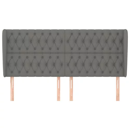  sötétszürke szövet fejtámla szárnyakkal 203x23x118/128 cm