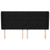  fekete szövet fejtámla szárnyakkal 203x23x118/128 cm