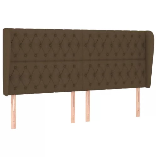  sötétbarna szövet fejtámla szárnyakkal 203x23x118/128 cm