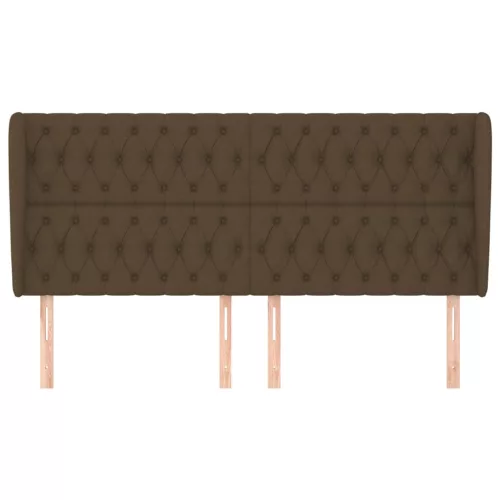  sötétbarna szövet fejtámla szárnyakkal 203x23x118/128 cm