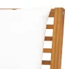  tömör akácfa kerti pad krémszínű párnával 114,5 cm