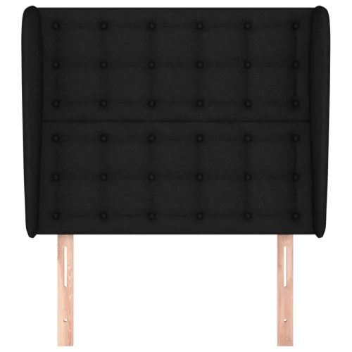  fekete szövet fejtámla szárnyakkal 93 x 23 x 118/128 cm