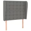  sötétszürke szövet fejtámla szárnyakkal 103 x 23 x 118/128 cm