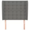  sötétszürke szövet fejtámla szárnyakkal 103 x 23 x 118/128 cm