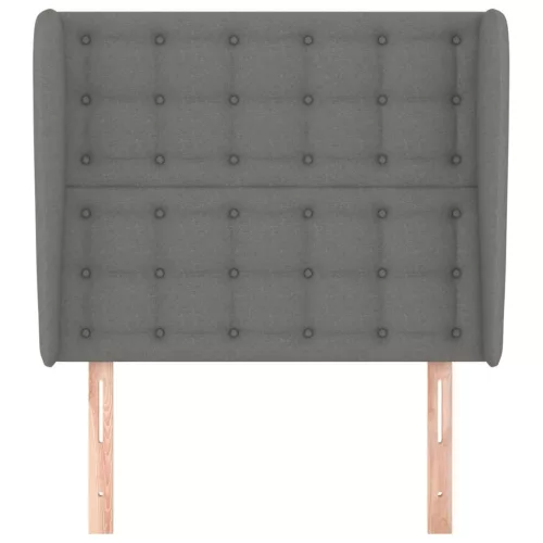  sötétszürke szövet fejtámla szárnyakkal 103 x 23 x 118/128 cm