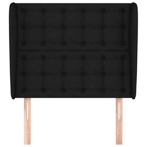  fekete szövet fejtámla szárnyakkal 103 x 23 x 118/128 cm