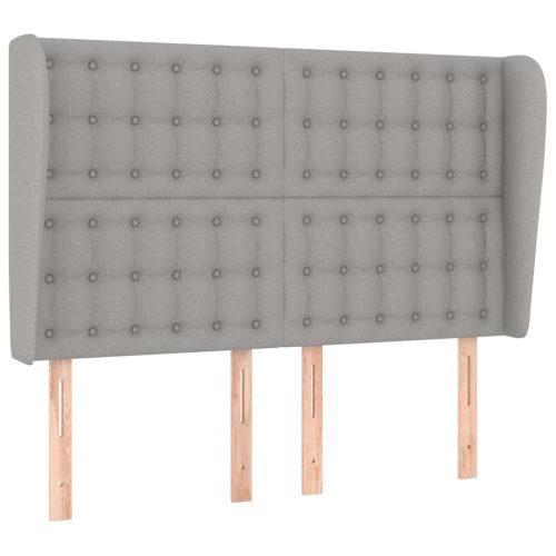  világosszürke szövet fejtámla szárnyakkal 147 x 23 x 118/128 cm