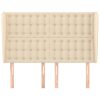  krémszínű szövet fejtámla szárnyakkal 147 x 23 x 118/128 cm