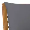  tömör akácfa kerti pad sötétszürke párnával 114,5 cm