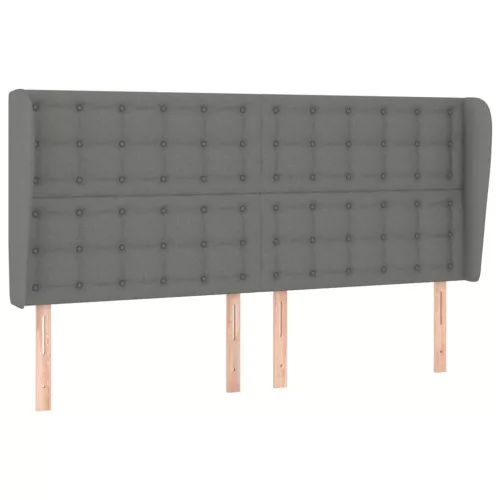  sötétszürke szövet fejtámla szárnyakkal 203x23x118/128 cm