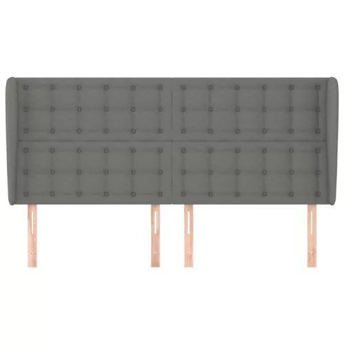  sötétszürke szövet fejtámla szárnyakkal 203x23x118/128 cm