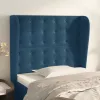  sötétkék bársony fejtámla szárnyakkal 83 x 23 x 118/128 cm