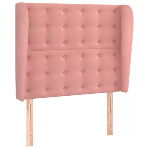  rózsaszín bársony fejtámla szárnyakkal 83 x 23 x 118/128 cm