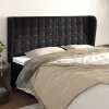  fekete bársony fejtámla szárnyakkal 203x23x118/128 cm