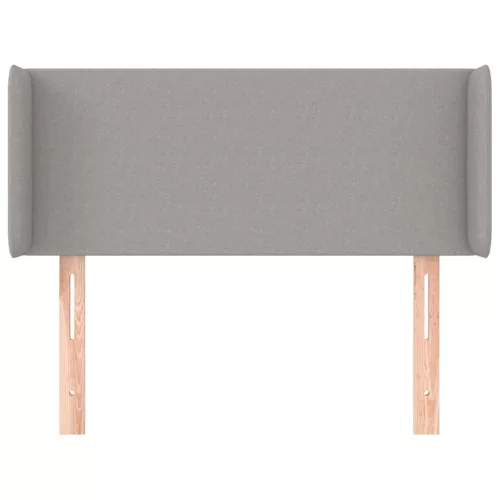  világosszürke szövet fejtámla szárnyakkal 103x16x78/88 cm