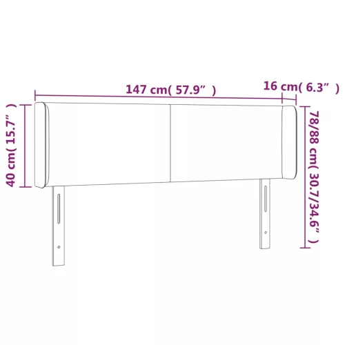  tópszínű szövet fejtámla szárnyakkal 147x16x78/88 cm