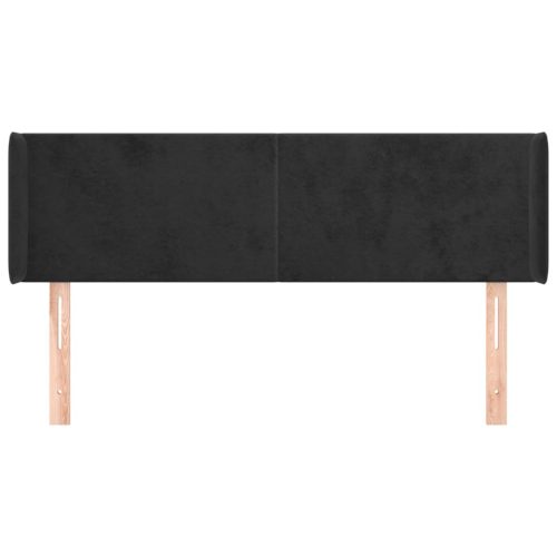  fekete bársony fejtámla szárnyakkal 147x16x78/88 cm