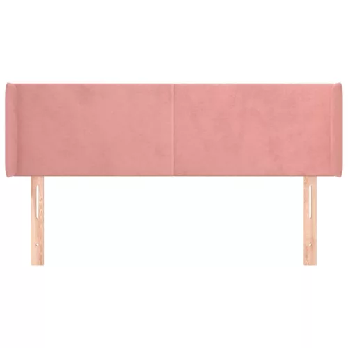  rózsaszín bársony fejtámla szárnyakkal 147x16x78/88 cm