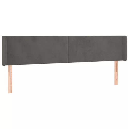  sötétszürke bársony szárnyas fejtámla 163x16x78/88 cm
