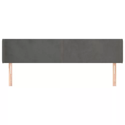  sötétszürke bársony szárnyas fejtámla 163x16x78/88 cm
