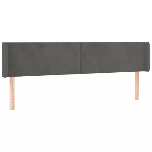  sötétszürke bársony szárnyas fejtámla 183x16x78/88 cm