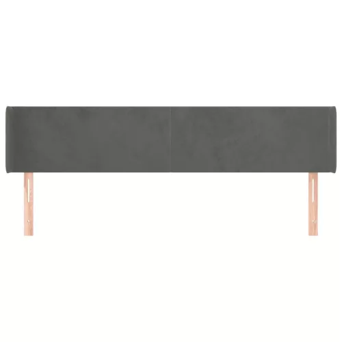  sötétszürke bársony szárnyas fejtámla 183x16x78/88 cm