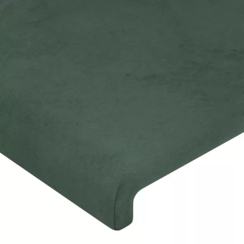  sötétzöld bársony szárnyas fejtámla 203x16x78/88 cm