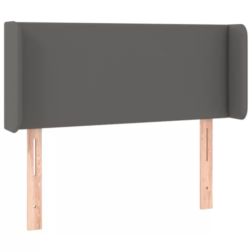  szürke műbőr szárnyas fejtámla szárnyakkal 103x16x78/88 cm