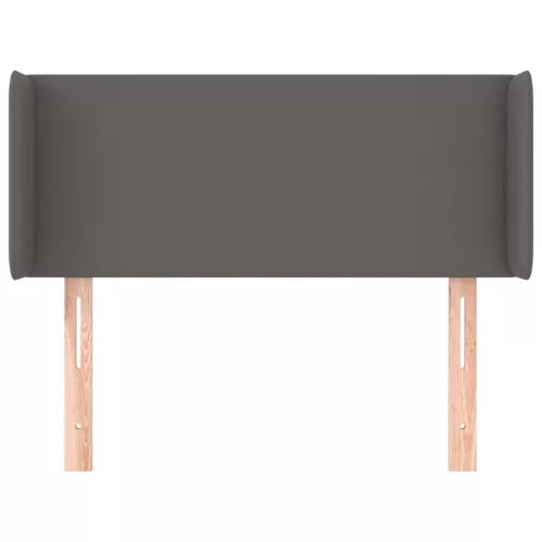  szürke műbőr szárnyas fejtámla szárnyakkal 103x16x78/88 cm