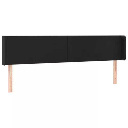  fekete műbőr szárnyas fejtámla 203x16x78/88 cm