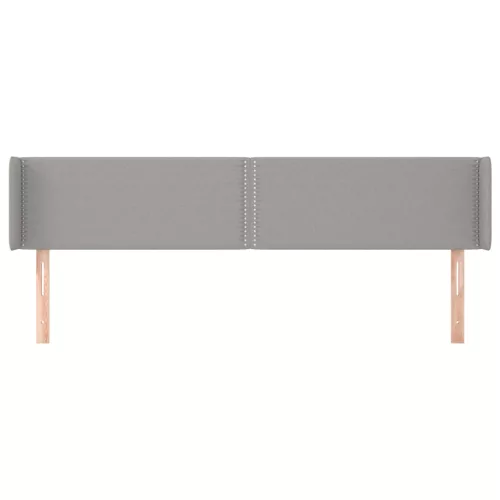  világosszürke szövet fejtámla szárnyakkal 203x16x78/88 cm