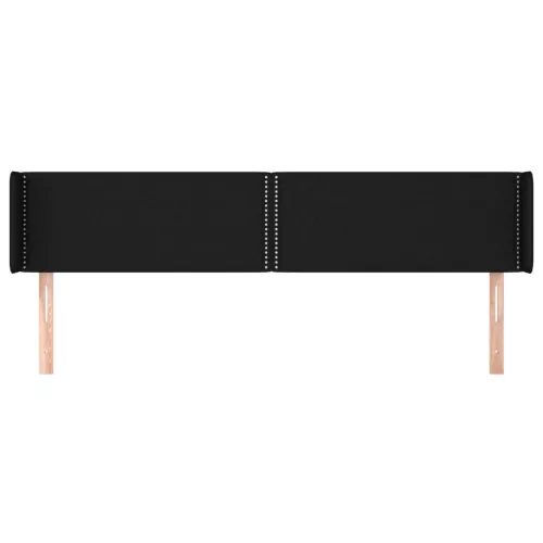  fekete szövet fejtámla szárnyakkal 203x16x78/88 cm