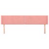  rózsaszín bársony szárnyas fejtámla 163x16x78/88 cm