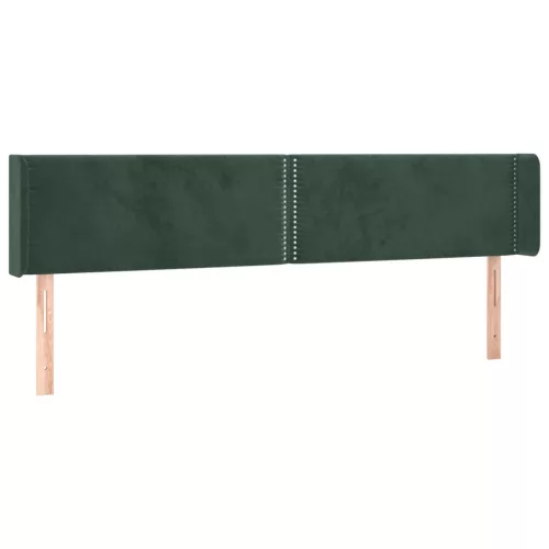  sötétzöld bársony szárnyas fejtámla 183x16x78/88 cm