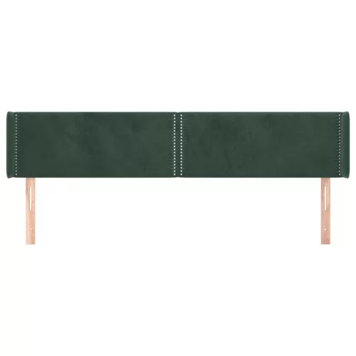  sötétzöld bársony szárnyas fejtámla 183x16x78/88 cm