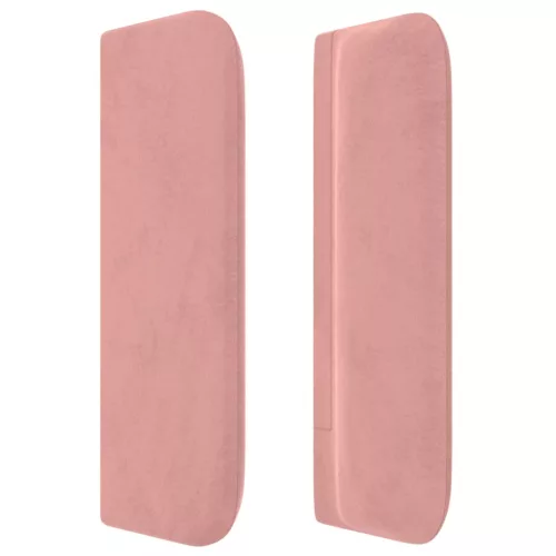  rózsaszín bársony szárnyas fejtámla 183x16x78/88 cm