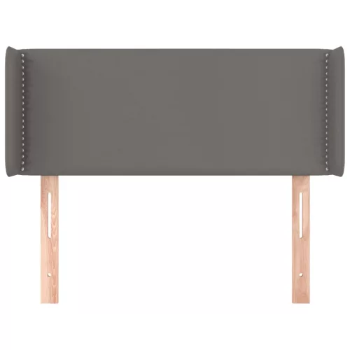  szürke műbőr szárnyas fejtámla szárnyakkal 103x16x78/88 cm