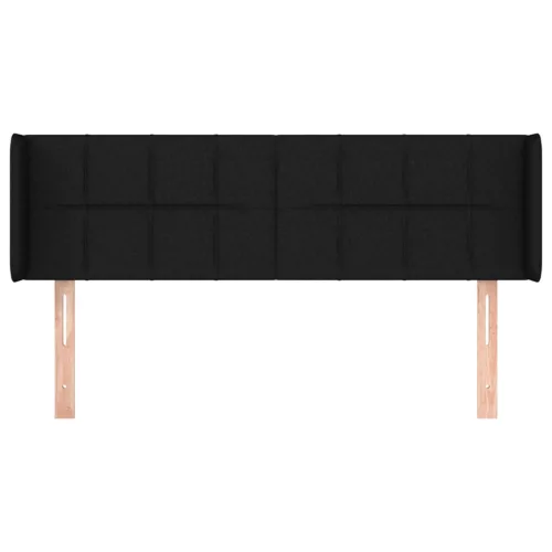  fekete szövet fejtámla szárnyakkal 147x16x78/88 cm