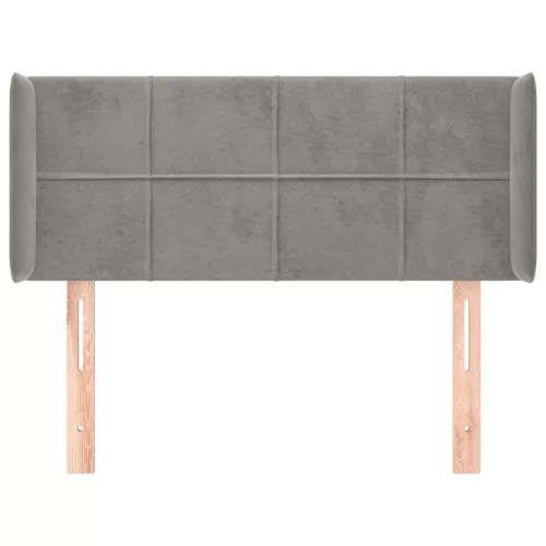  világosszürke bársony fejtámla 93x16x78/88 cm