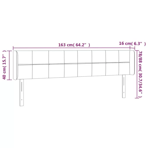  rózsaszín bársony szárnyas fejtámla 163x16x78/88 cm