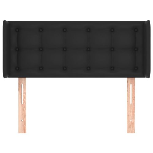  fekete műbőr szárnyas fejtámla 83x16x78/88 cm