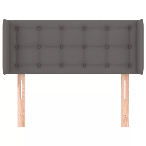  szürke műbőr szárnyas fejtámla 83x16x78/88 cm