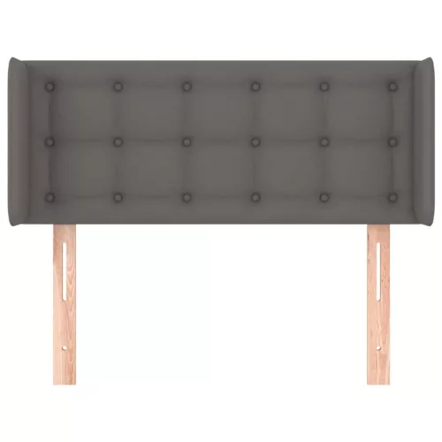  szürke műbőr szárnyas fejtámla szárnyakkal 93x16x78/88 cm