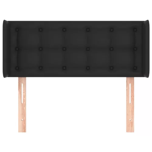  fekete műbőr szárnyas fejtámla 103x16x78/88 cm