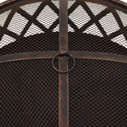  acél XXL-es méretű rusztikus tűztál piszkavassal 76 cm