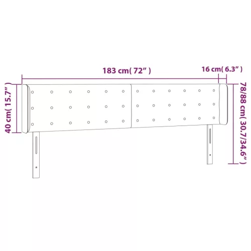  fehér műbőr szárnyas fejtámla 183x16x78/88 cm