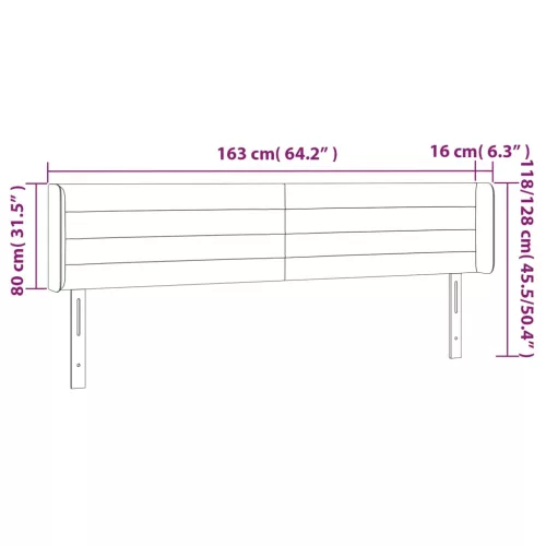  sötétbarna szövet fejtámla 163x16x78/88 cm