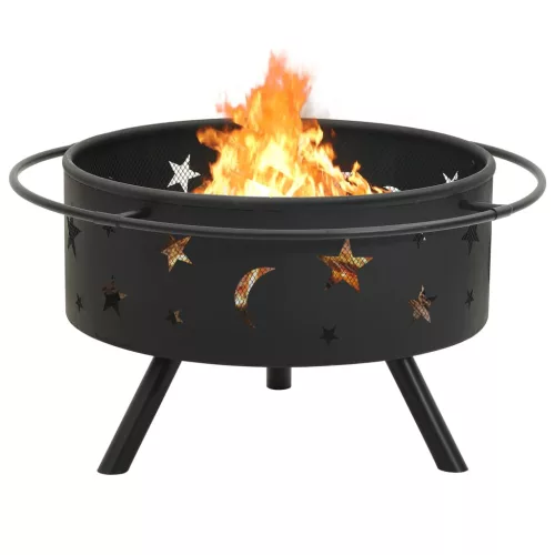  XXL acél tűztál piszkavassal 76 cm