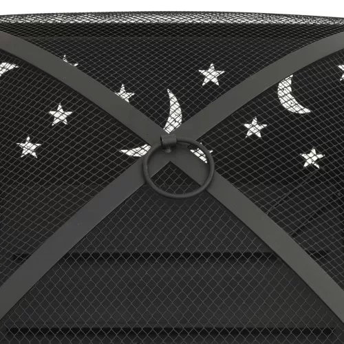  acél XXL méretű tűztál piszkavassal 62 cm