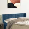  sötétkék bársony fejtámla 147x16x78/88 cm